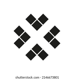 Vector pattern square, color black flat style 
