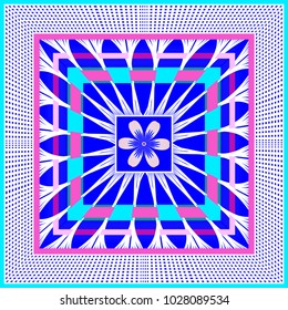 Vector pattern in a square, an imitation of a type of hanging on the canvas.