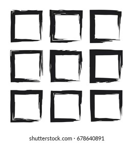 Vector pattern with squares. Black and white texture.