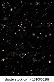 Vector pattern with stars. Astronomical background