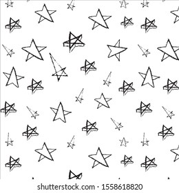 Vector pattern with stars on white background.