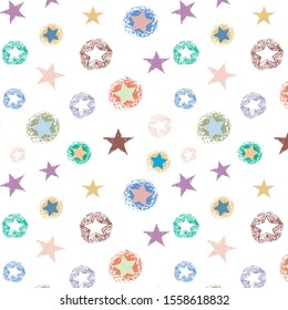 Vector pattern stars on white background.