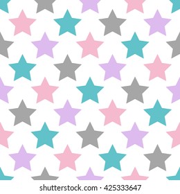 Vector Pattern With Stars, Seamless Background.