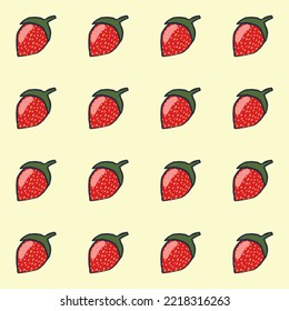 Vector pattern with strawberries. Food print. strawberry seamless pattern. Fruit. Decorative background for wrapping fabric.