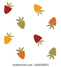 Vector pattern with strawberries. Summer seamless background. Decorative simple strawberry. simple pattern