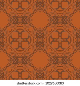 Vector pattern with stylish ornament. Floral seamless geometric design