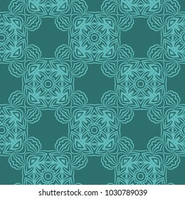 Vector pattern with stylish ornament. Floral seamless geometric design