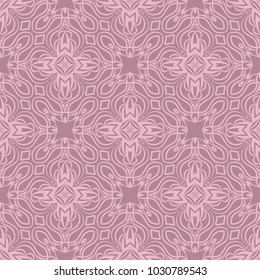 Vector pattern with stylish ornament. Floral seamless geometric design