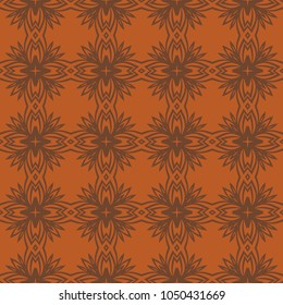 Vector pattern with stylish ornament. Floral seamless geometric design