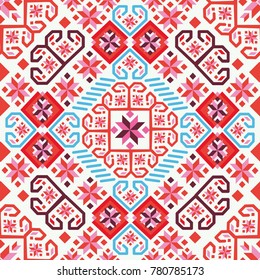 Vector pattern with stylization of bulgarian embroidery.
