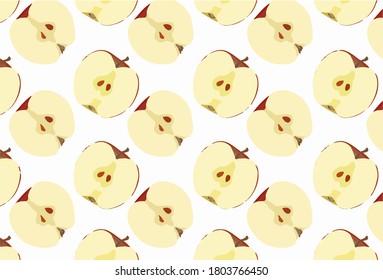 vector pattern of stylized apples for background