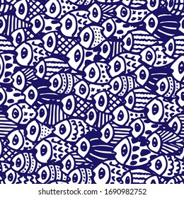 Vector pattern of stylized fish