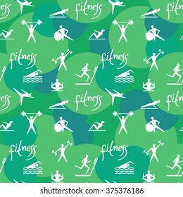Vector pattern stylized people perform exercises
