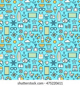Vector pattern with summer elements.