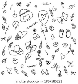 Vector pattern of summer recreation vacation items