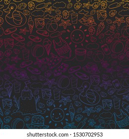 Vector pattern. Summer vacations. Beach, ocean, island, sun