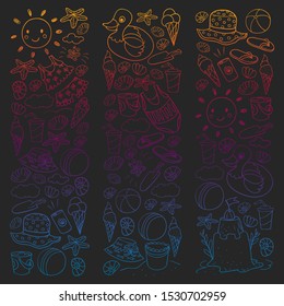 Vector pattern. Summer vacations. Beach, ocean, island, sun