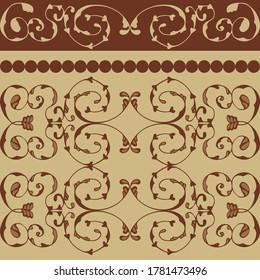 Vector pattern with sweet brown curls