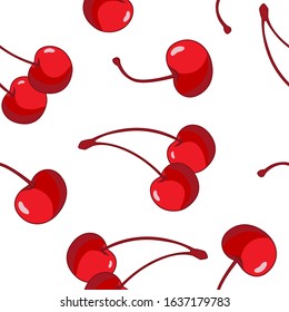 Vector pattern with sweet cherries