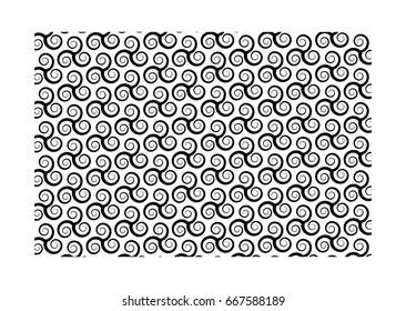  vector pattern with swirling triple spiral or Triskele,  ancient Celtic symbol 