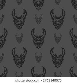 Vector pattern symmetrical black monochrome tribal beetle logo on a background
