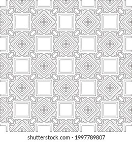 Vector pattern with symmetrical elements . Modern stylish abstract texture. Repeating geometric tiles from striped elements.Black and white pattern.