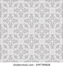 Vector pattern with symmetrical elements . Modern stylish abstract texture. Repeating geometric tiles from striped elements.Black and white pattern.