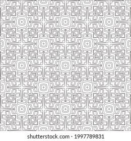 Vector pattern with symmetrical elements . Modern stylish abstract texture. Repeating geometric tiles from striped elements.Black and white pattern.