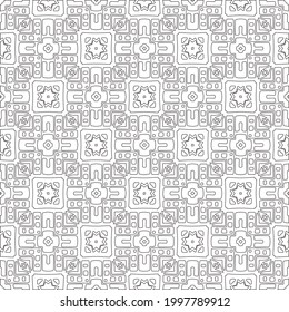 Vector pattern with symmetrical elements . Modern stylish abstract texture. Repeating geometric tiles from striped elements.Black and white pattern.