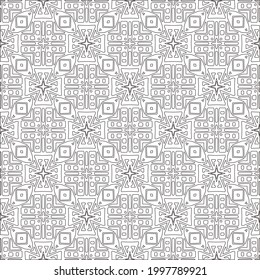 Vector pattern with symmetrical elements . Modern stylish abstract texture. Repeating geometric tiles from striped elements.Black and white pattern.