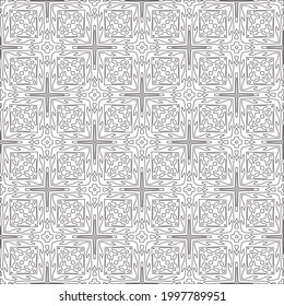 Vector pattern with symmetrical elements . Modern stylish abstract texture. Repeating geometric tiles from striped elements.Black and white pattern.