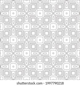 Vector pattern with symmetrical elements . Modern stylish abstract texture. Repeating geometric tiles from striped elements.Black and white pattern.