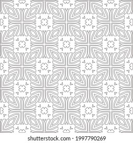 Vector pattern with symmetrical elements . Modern stylish abstract texture. Repeating geometric tiles from striped elements.Black and white pattern.