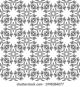 Vector pattern with symmetrical elements . Modern stylish abstract texture. Repeating geometric tiles from striped elements.Black and white pattern.
