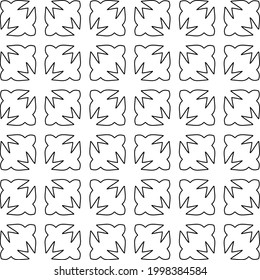 Vector pattern with symmetrical elements . Modern stylish abstract texture. Repeating geometric tiles from striped elements.Black and white pattern.