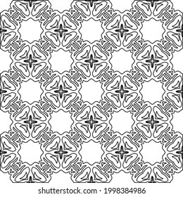 Vector pattern with symmetrical elements . Modern stylish abstract texture. Repeating geometric tiles from striped elements.Black and white pattern.