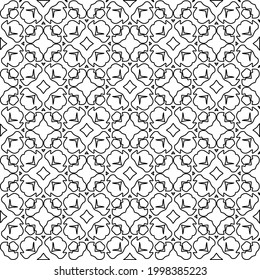 Vector pattern with symmetrical elements . Modern stylish abstract texture. Repeating geometric tiles from striped elements.Black and white pattern.