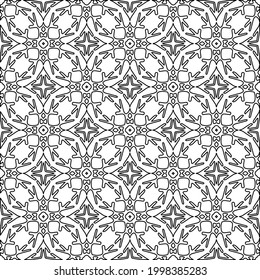 Vector pattern with symmetrical elements . Modern stylish abstract texture. Repeating geometric tiles from striped elements.Black and white pattern.
