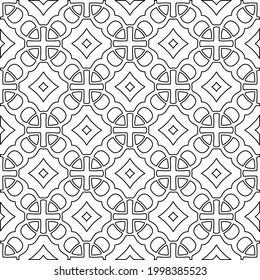 Vector pattern with symmetrical elements . Modern stylish abstract texture. Repeating geometric tiles from striped elements.Black and white pattern.