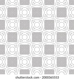 
Vector pattern with symmetrical elements . Modern stylish abstract texture. Repeating geometric tiles from 

striped elements.Black and white pattern.