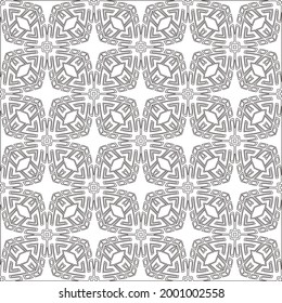 Vector pattern with symmetrical elements . Modern stylish abstract texture. Repeating geometric tiles from 

striped elements.Black and white pattern.