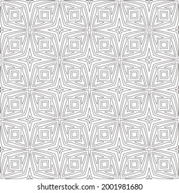 Vector pattern with symmetrical elements . Modern stylish abstract texture. Repeating geometric tiles from 

striped elements.Black and white pattern.