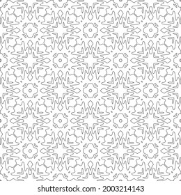 Vector pattern with symmetrical elements . Modern stylish abstract texture. Repeating geometric tiles from 

striped elements.Black and white pattern.