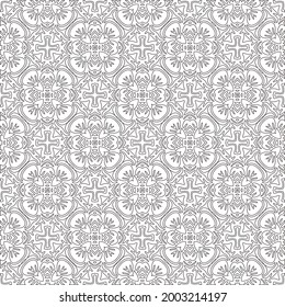 Vector pattern with symmetrical elements . Modern stylish abstract texture. Repeating geometric tiles from 

striped elements.Black and white pattern.