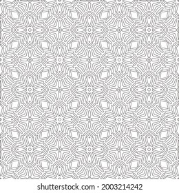 Vector pattern with symmetrical elements . Modern stylish abstract texture. Repeating geometric tiles from 

striped elements.Black and white pattern.