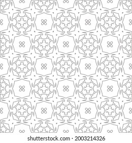 Vector pattern with symmetrical elements . Modern stylish abstract texture. Repeating geometric tiles from 

striped elements.Black and white pattern.