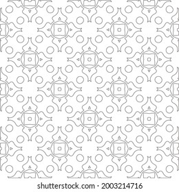 Vector pattern with symmetrical elements . Modern stylish abstract texture. Repeating geometric tiles from 

striped elements.Black and white pattern.