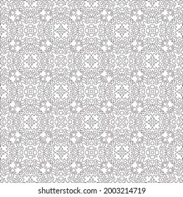 Vector pattern with symmetrical elements . Modern stylish abstract texture. Repeating geometric tiles from 

striped elements.Black and white pattern.