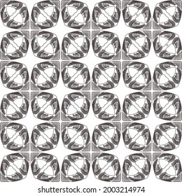 Vector pattern with symmetrical elements . Modern stylish abstract texture. Repeating geometric tiles from 

striped elements.Black and white pattern.