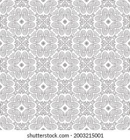 Vector pattern with symmetrical elements . Modern stylish abstract texture. Repeating geometric tiles from 

striped elements.Black and white pattern.